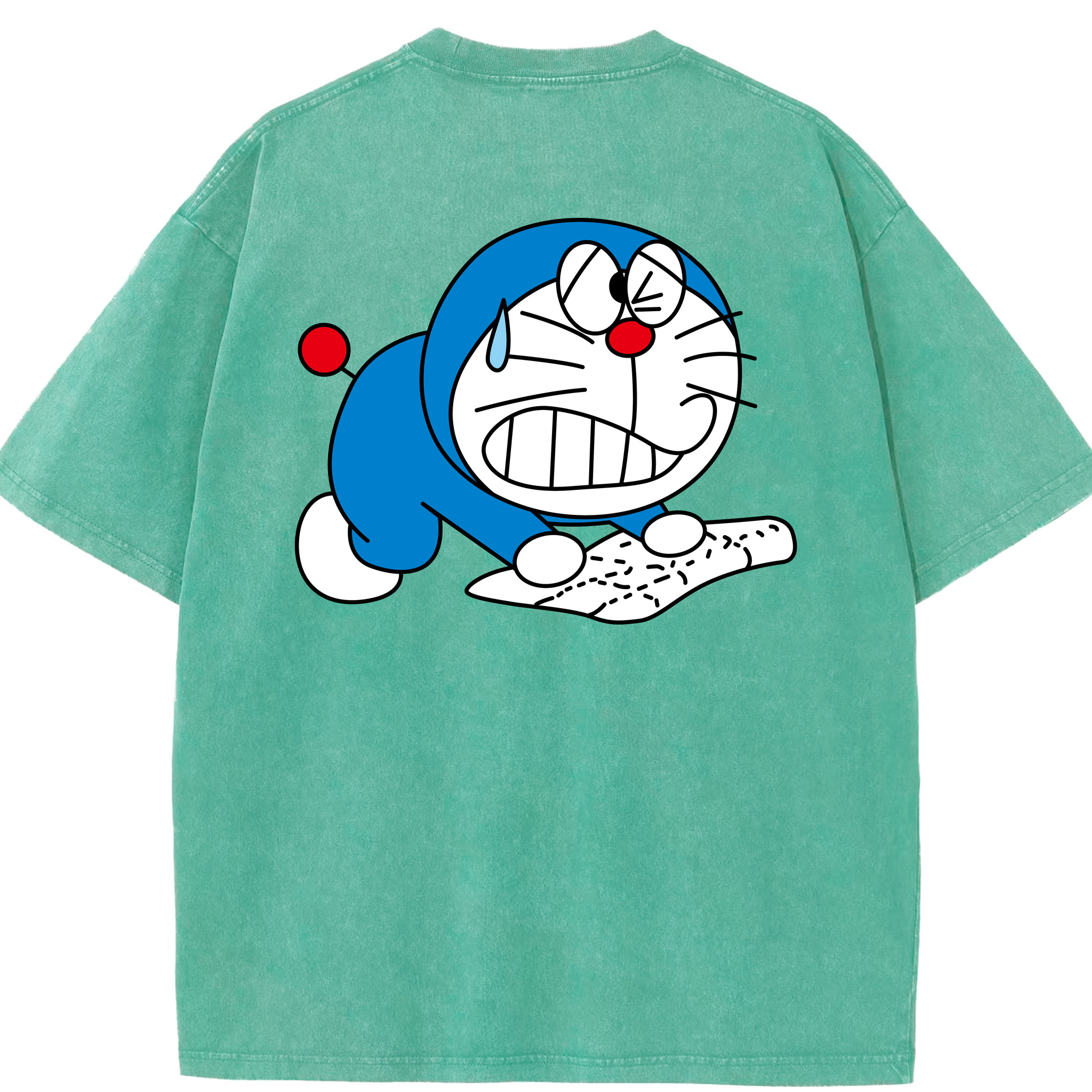 （画像用） ドラえもん Doraemon 綿100% ヴィンテージ風 半袖Tシャツ（背面プリント）